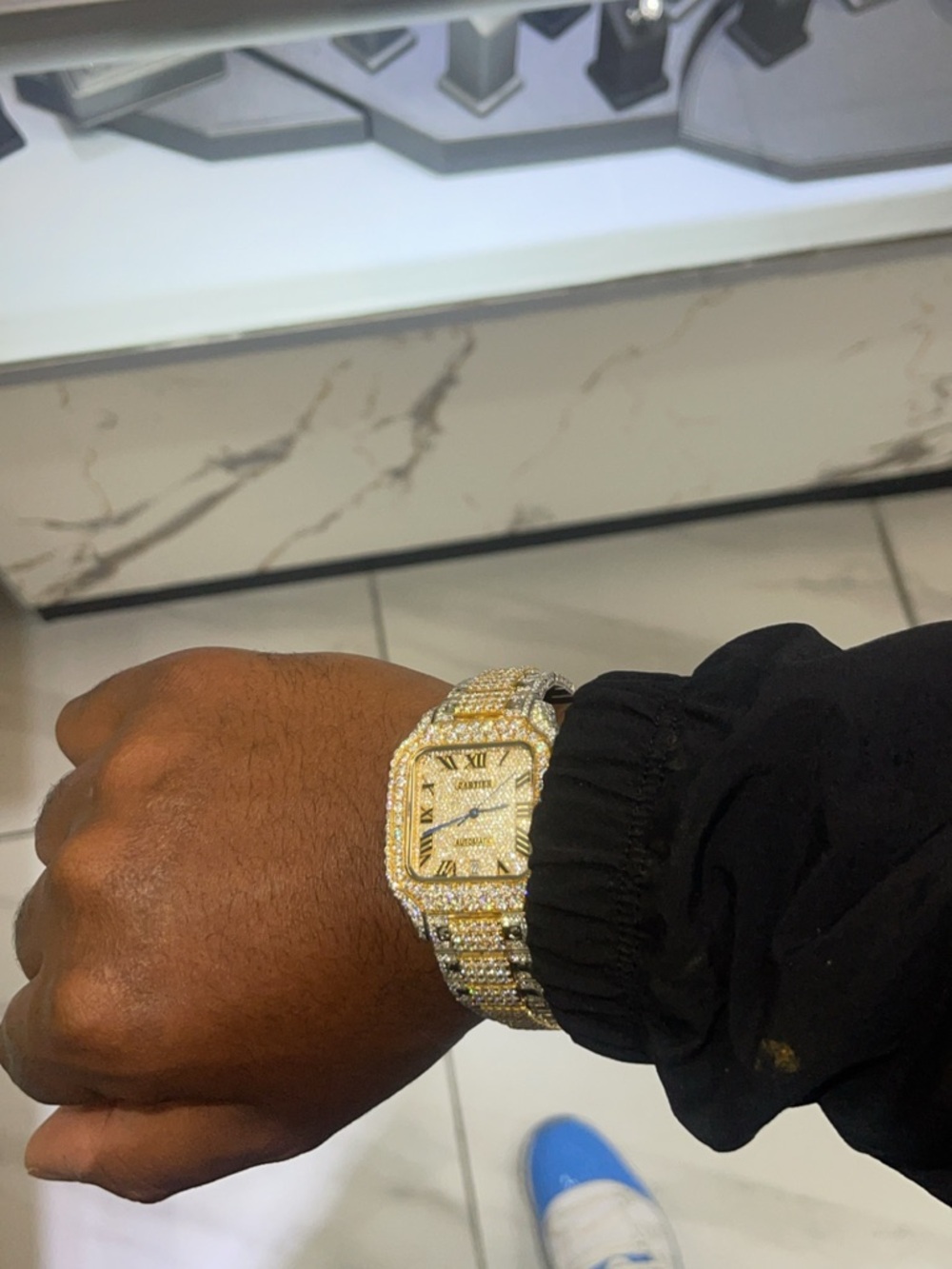 Cartier Crystal-Embellished Silver-Tone Bracelet Watch